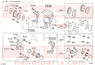 0494502160,SHIM KIT, ANTI SQUEAL, FRONT,طقم صاجات قماش فرامل أمامي