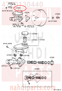 4720130440,CYLINDER SUB-ASSY, BRAKE MASTER,علبه فرامل كامله - سلندر فرامل