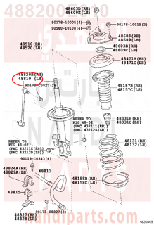 488200E010,LINK ASSY, FRONT STABILIZER, RH,ذراع توازن 