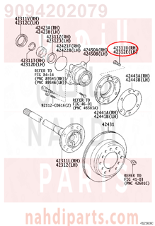 9094202079,BOLT, HUB (FOR REAR AXLE RH),مسمار فلنجة مع الكفر