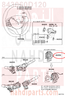 843060D120,CABLE SUB-ASSY, SPIRAL,شريحة دركسون 