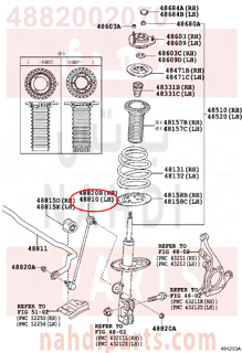 4882002070,LINK ASSY, FRONT STABILIZER, RH,ذراع توازن 