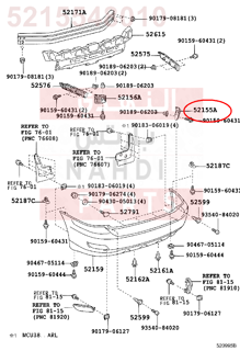 5215548010,SUPPORT, REAR BUMPER SIDE, RH,دعامة 