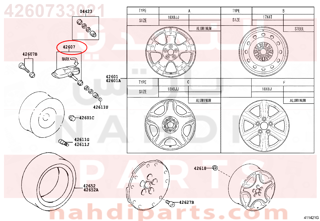 4260733021,VALVE SUB-ASSY, TIRE PRESSURE MONITOR,بلف الكفر