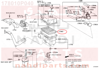 178010P040,ELEMENT SUB-ASSY, AIR CLEANER FILTER,فلتر هواء مكينة