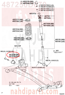 487250D070,BUSH, REAR AXLE CARRIER, RH,جلبة 