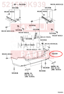 521590K939,REAR BUMPER COVER,جلدة صدام خلفي