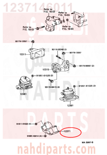 1237146011,INSULATOR, ENGINE MOUNTING, REAR NO.1,كرسي  المحرك 