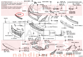 531130D040,GRILLE, RADIATOR, LOWER NO.2,وصله شبك امامي 