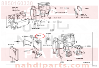 8850160330,EVAPORATOR SUB-ASSY, COOLER, NO.1,ثلاجة مكيف