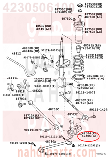 4230506100,CARRIER SUB-ASSY, REAR AXLE, LH,جرم كرونا الدفرنس 