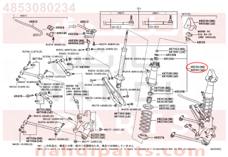 4853080234,ABSORBER ASSY, SHOCK, REAR RH,مساعد خلفى يمين 