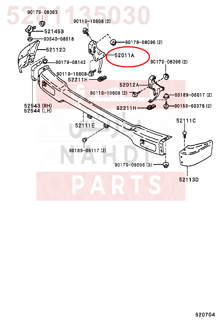 5201135030,ARM SUB-ASSY, FRONT BUMPER, RH,ذراع  