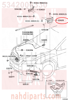 5342006330,HINGE ASSY, HOOD, LH,مفصلة كبوت يسار