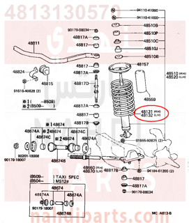 4813130570,SPRING, FRONT COIL, RH,سستة 