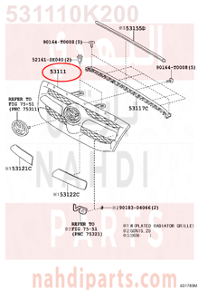 531110K200,GRILLE, RADIATOR,شبك أمامي