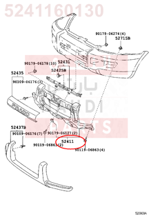 5241160130,GUARD, FRONT BUMPER,دعامة صدام امامي 