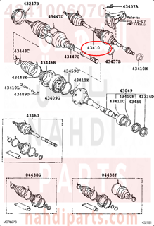 4341006070,SHAFT ASSY, FRONT DRIVE, RH,عكس أمامي يمين كامل 