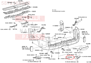 5872360040,PROTECTOR SUB-ASSY, REAR BUMPER, RH,صاجة 